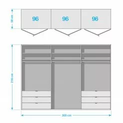 Wiemann Armoire Loft Iii Imitation Magnolia -Armoires Soldes falttuerenschrank loft glas weiss weiss 300 cm 3 tyrig 6 schubladen 5041540