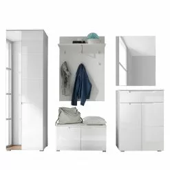 Fredrik Armoire Brillant Blanc -Armoires Soldes garderobenschrank larado hochglanz weiss weiss 2908025