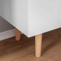 Mørteen Armoire Chêne Massif Lindholm Blanc -Armoires Soldes garderobenschrank lindholm eiche massiv matt weiss 3701877