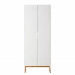 Mørteen Armoire Chêne Massif Lindholm Blanc -Armoires Soldes garderobenschrank lindholm eiche massiv matt weiss 4831548