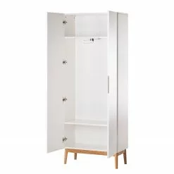 Mørteen Armoire Chêne Massif Lindholm Blanc -Armoires Soldes garderobenschrank lindholm eiche massiv matt weiss 4831572