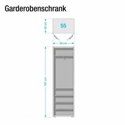 Germania Armoire -Armoires Soldes garderobenschrank repulse weiss 4402232