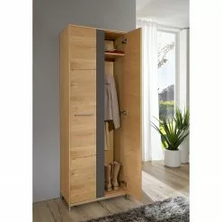 Vos Anthracite -Armoires Soldes garderobenschrank vedo eiche teilmassiv eiche anthrazit 5003892