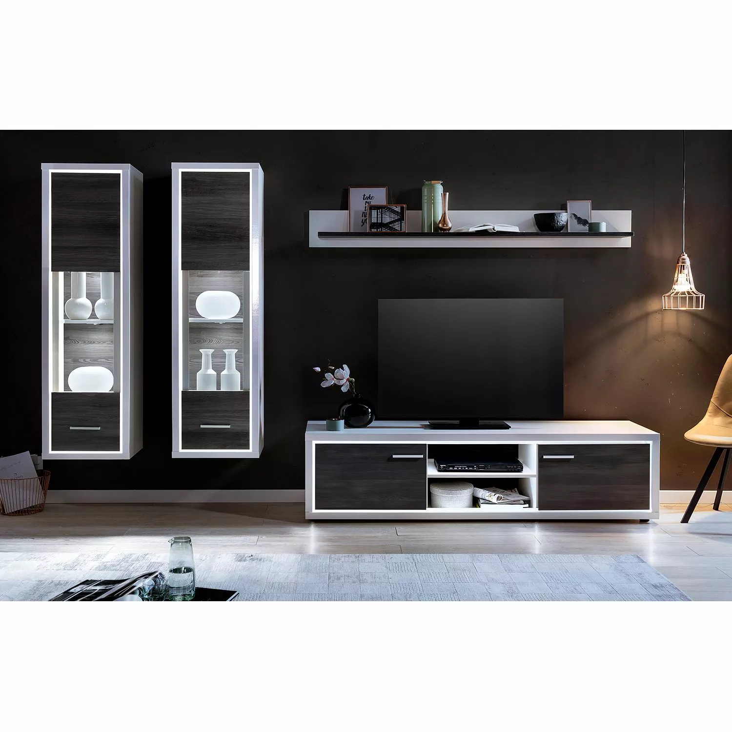 Piorini Vitrine Pin I Anthracite Suspendue Éclair Mooved Imitation Blanc 5 Piorini Vitrine Pin I Anthracite Suspendue Éclair Mooved Imitation Blanc – Image 3