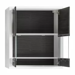 Piorini Vitrine Pin Ii Anthracite Suspendue Imitation Mooved Blanc -Armoires Soldes haengevitrine maruto ii inkl beleuchtung kiefer dunkel dekor weiss 4933176