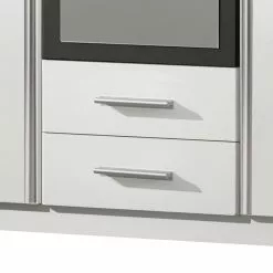 Wimex Armoire 135 Cm -Armoires Soldes kleiderschrank salta alpinweiss mit spiegel rahmen in anthrazit dekor 1406598