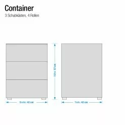 Fredrik Paddington Brillant Blanc -Armoires Soldes paddington rollcontainer hochglanz weiss lackiert mit 3 schubladen 1225042