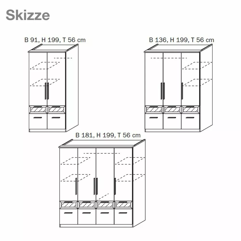 Armoire 181 Cm, 4 Porte Alpin/Verre Bochum Blanc Rauch Blue 15 Armoire 181 Cm, 4 Porte Alpin/Verre Bochum Blanc Rauch Blue – Image 13