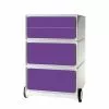 Easyoffice By Paperflow Easybox Ii Violet Blanc 2 Easyoffice By Paperflow Easybox Ii Violet Blanc -Armoires Soldes rollcontainer easybox ii weiss lila 2223030