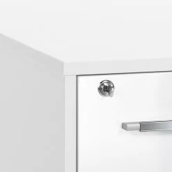 Blanc Alpin Merit Ii -Armoires Soldes rollcontainer merit ii alpinweiss hochglanz weiss 372270