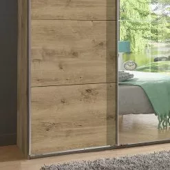 Wimex Armoire Imitation Chêne 270 Cm : Largeur 2 Brüssel -Armoires Soldes schwebetuerenschrank bruessel plankeneiche dekor 270 cm 4 tuerig 2 spiegeltueren 5037624