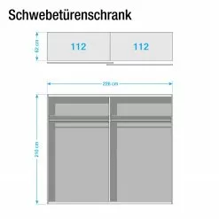Armoire 226 Cm : Largeur Métallisé Bernau Rauch Orange Gri -Armoires Soldes schwebetuerenschrank greding graumetallic glas basalt 226 cm 2 tuerig 3747788