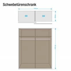 Loriga Armoire : Largeur 175 Cm Alpin Blanc Rauch Blue -Armoires Soldes schwebetuerenschrank loriga alpinweiss glas weiss 175 cm 2 tuerig 2107398