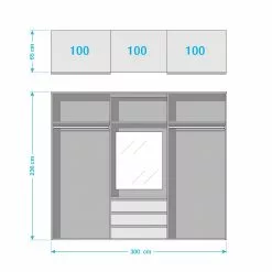 Magic Gla 236 Cm Armoire -Armoires Soldes schwebetuerenschrank magic glas i alpinweiss plankeneiche dekor 236 cm 5037132