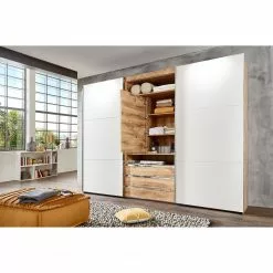 Armoire Magic I 216 Cm Fresh To Go -Armoires Soldes schwebetuerenschrank magic i alpinweiss plankeneiche dekor 216 cm 5137200