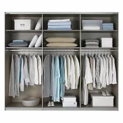 Armoire 230 Cm 271 X Coulissante Quadra Alpin Rauch Orange Blanc Lave Gri -Armoires Soldes schwebetuerenschrank quadra alpinweiss hochglanz weiss lavagrau breite x hoehe 271 x 230 cm 1916850