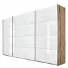 San Remo Armoire Verre 230 Cm Hauteur Largeur 315 Cm Coulissante Imitation Chêne De Quadra Rauch Orange Clair Blanc -Armoires Soldes schwebetuerenschrank quadra eiche sanremo hell dekor glas weiss breite x hoehe 315 x 230 cm 1899766