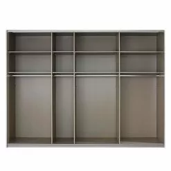 San Remo Armoire Verre 230 Cm Hauteur Largeur 315 Cm Coulissante Imitation Chêne De Quadra Rauch Orange Clair Blanc -Armoires Soldes schwebetuerenschrank quadra eiche sanremo hell dekor glas weiss breite x hoehe 315 x 230 cm 1917258