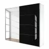 Rauch Orange Verre Armoire 136 X 210 Cm Miroir Portes Coulissante Quadra Alpin Blanc Noir