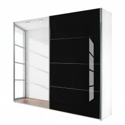 Rauch Orange Verre Armoire 136 X 210 Cm Miroir Portes Coulissante Quadra Alpin Blanc Noir