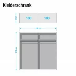 Möbel Armoire Miroir Verre 200 Cm : Largeur Polaire Expres Madrid Blanc -Armoires Soldes schwebetuerenschrank willows eiche platin dekor spiegelglass 200 cm 2 tuerig 4393776