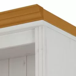 Maison Belfort Vitrine Pin Lillehammer Couleur Miel Blanc -Armoires Soldes vitrine lillehammer kiefer massiv weiss honig 1112750