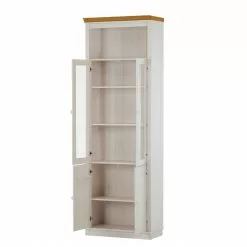 Maison Belfort Vitrine Pin Lillehammer Couleur Miel Blanc -Armoires Soldes vitrine lillehammer kiefer massiv weiss honig 1112754