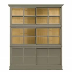 Maison Belfort Vitrine Pin Granite Azjana -Armoires Soldes vitrinenschrank azjana pinie teilmassiv granit pinie creme 3393277