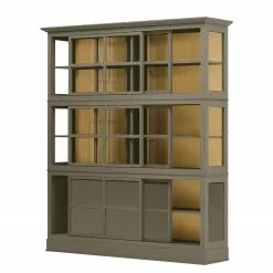 Maison Belfort Vitrine Pin Granite Azjana -Armoires Soldes vitrinenschrank azjana pinie teilmassiv granit pinie creme 3393281