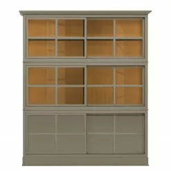 Maison Belfort Vitrine Pin Granite Azjana Miel Couleur -Armoires Soldes vitrinenschrank azjana pinie teilmassiv granit pinie honig 3393245