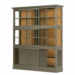 Maison Belfort Vitrine Pin Granite Azjana Miel Couleur -Armoires Soldes vitrinenschrank azjana pinie teilmassiv granit pinie honig 3393249