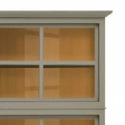 Maison Belfort Vitrine Pin Granite Azjana Miel Couleur -Armoires Soldes vitrinenschrank azjana pinie teilmassiv granit pinie honig 3393265