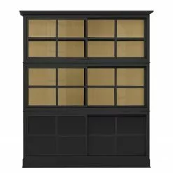 Maison Belfort Vitrine Azjana -Armoires Soldes vitrinenschrank azjana pinie teilmassiv schwarz pinie creme 3393033