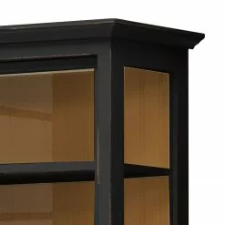 Maison Belfort Vitrine Pin Azjana Miel Couleur Noir -Armoires Soldes vitrinenschrank azjana pinie teilmassiv schwarz pinie honig 3393081