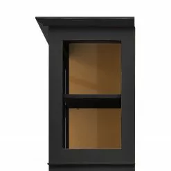 Maison Belfort Vitrine Pin Azjana Miel Couleur Noir -Armoires Soldes vitrinenschrank azjana pinie teilmassiv schwarz pinie honig 3393085