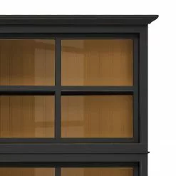 Maison Belfort Vitrine Pin Azjana Miel Couleur Noir -Armoires Soldes vitrinenschrank azjana pinie teilmassiv schwarz pinie honig 3393093