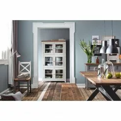 Maison Belfort Vitrine Armoire Blanc -Armoires Soldes vitrinenschrank balignton kiefer massiv weiss 4450336