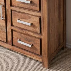 Ars Natura Sheesham Massif Vitrine Armoire Ohio -Armoires Soldes vitrinenschrank ohio sheesham massiv 4257528