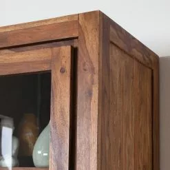 Ars Natura Sheesham Massif Vitrine Armoire Ohio -Armoires Soldes vitrinenschrank ohio sheesham massiv 4257536