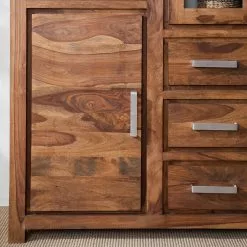 Ars Natura Sheesham Massif Vitrine Armoire Ohio -Armoires Soldes vitrinenschrank ohio sheesham massiv 4257540