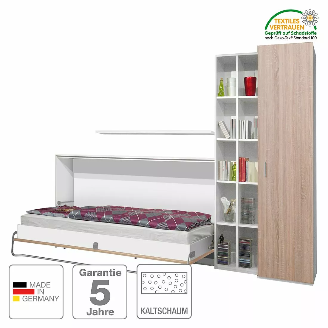 Godia Chêne De Sonoma Ensemble Mural I Imitation Loftscape Blanc 4 Godia Chêne De Sonoma Ensemble Mural I Imitation Loftscape Blanc – Image 2