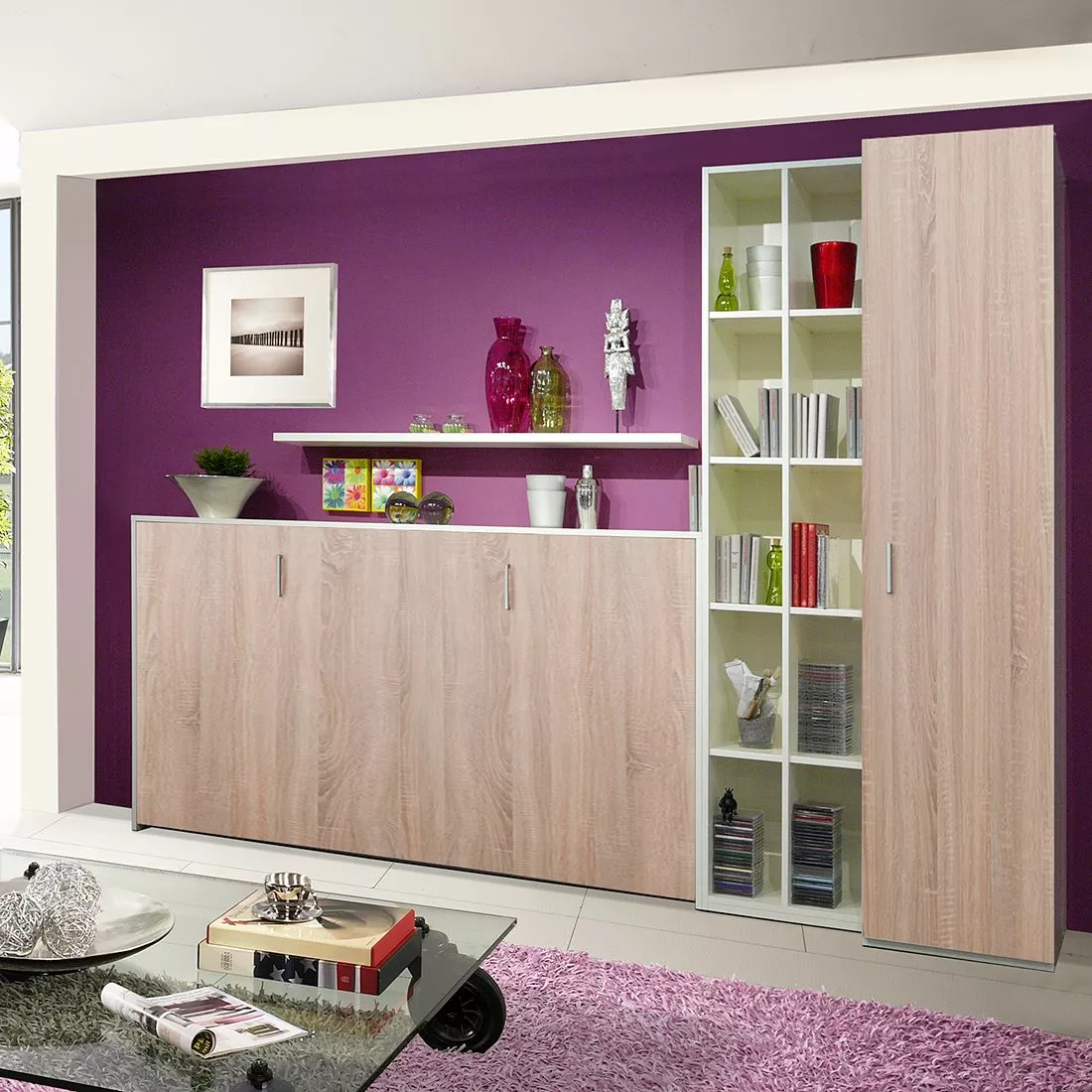 Godia Chêne De Sonoma Ensemble Mural I Imitation Loftscape Blanc 5 Godia Chêne De Sonoma Ensemble Mural I Imitation Loftscape Blanc – Image 3