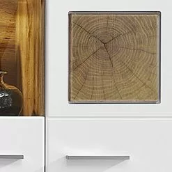 Loftscape Vitrine Éclairage Murale Aulby Blanc -Armoires Soldes wohnwand aulby i 4 teilig inkl beleuchtung matt weiss eiche dekor 4715324